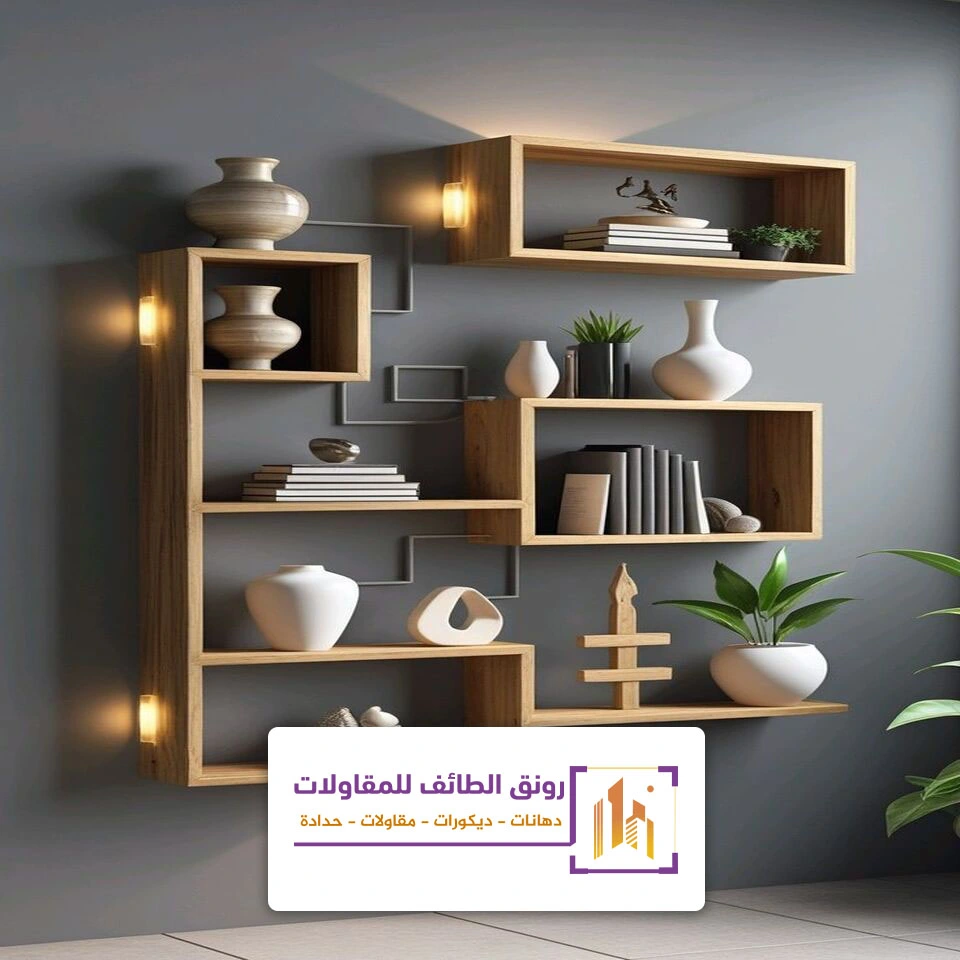 رفوف خشب جدارية الطائف