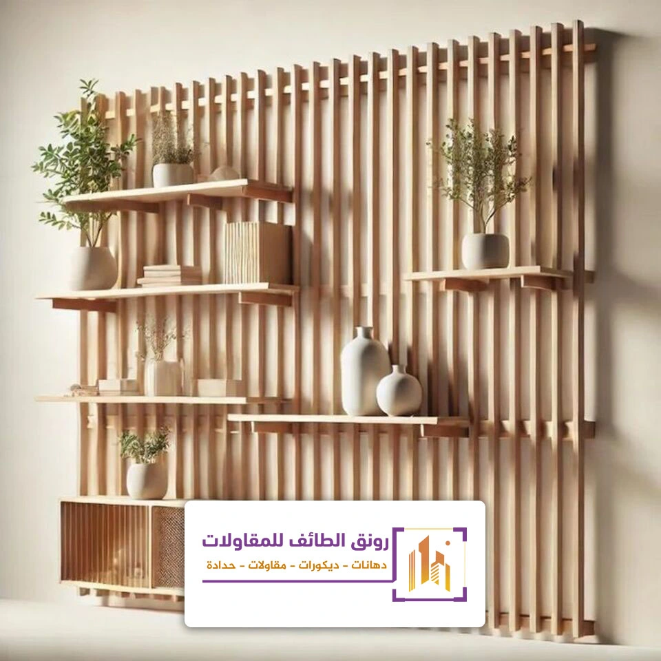 تركيب ارفف حائط خشب الطائف