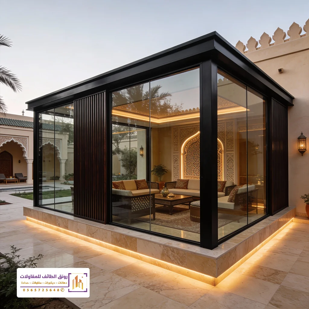 تركيب غرفة قزاز في الحوش الطائف